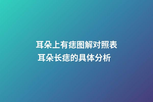耳朵上有痣图解对照表 耳朵长痣的具体分析